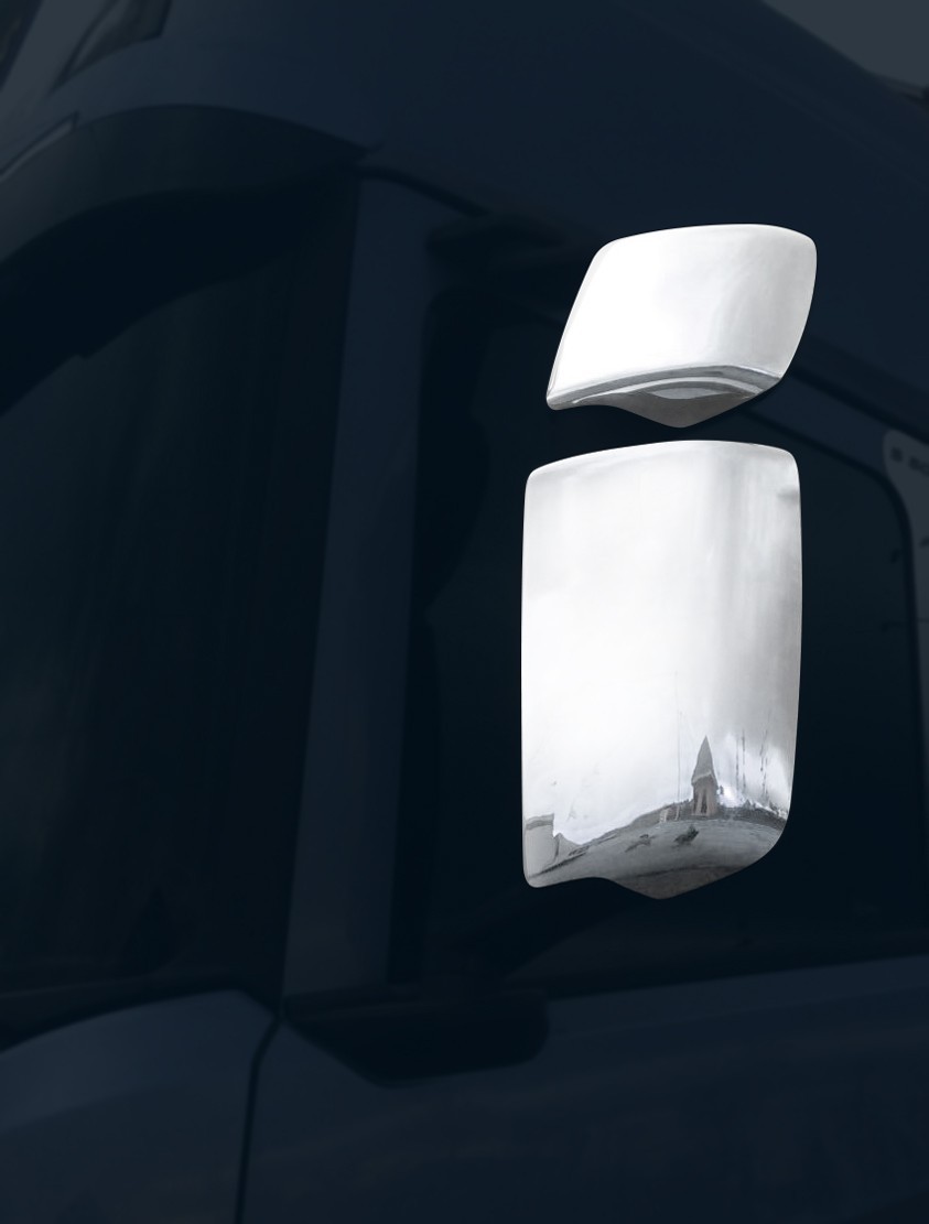 Mirror Covers To Fit New Generation Scania R & S Series 2017+ Stainless Steel
