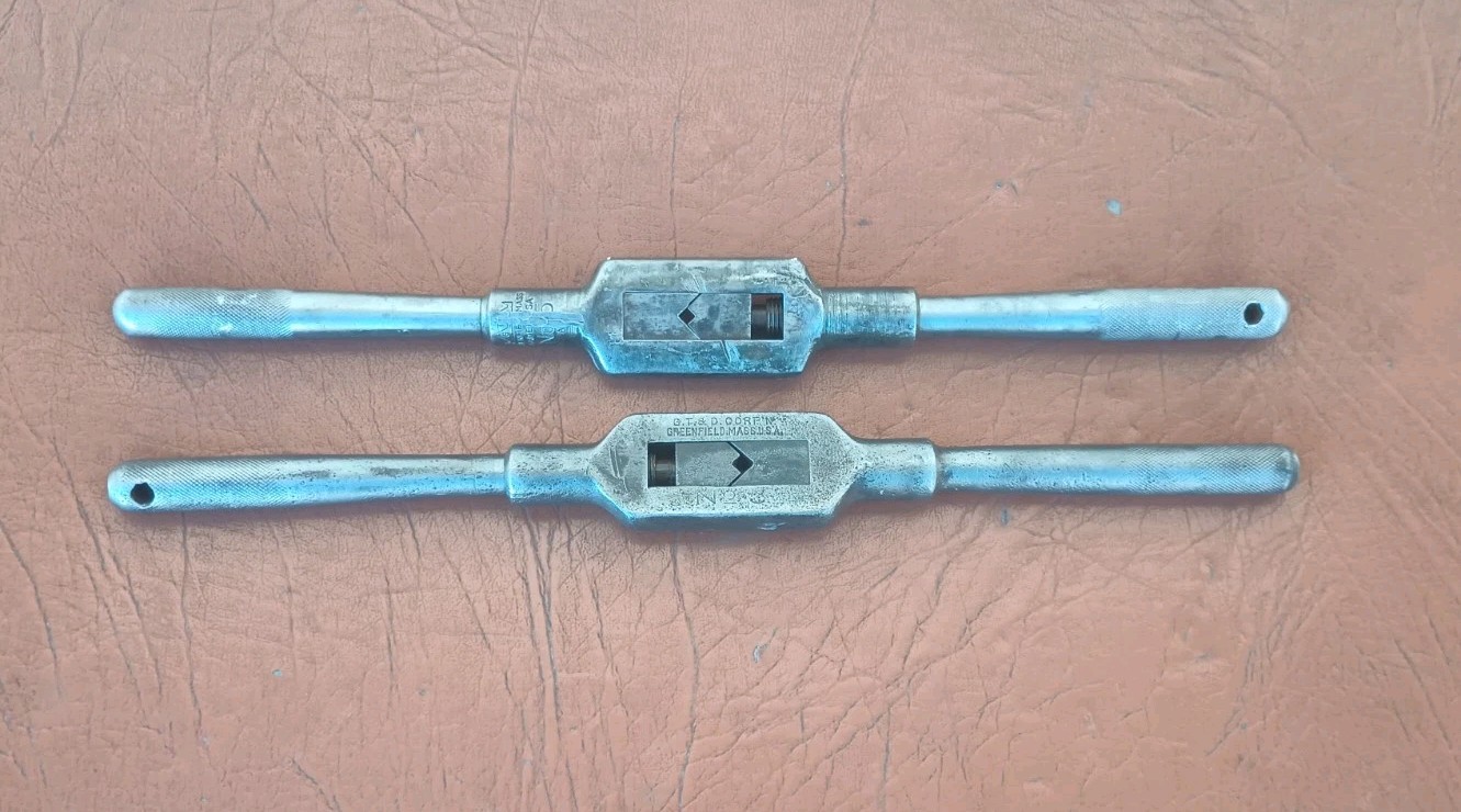 Lot Of 2 Vintage GTD Greenfield No. 5 Tap Handles Wrenches Machinist Tools USA