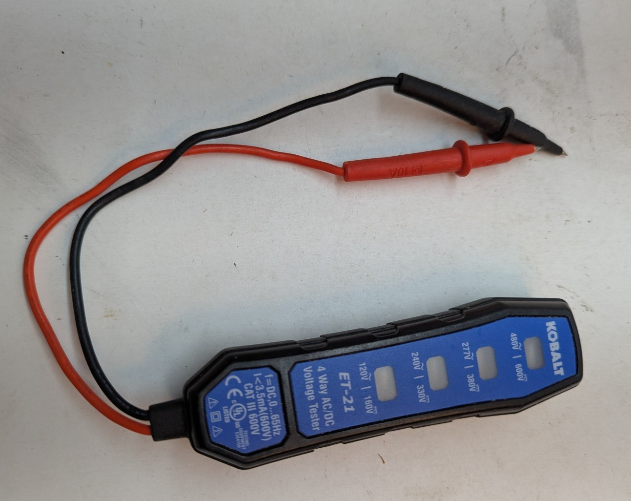 Kobalt ET-21 4- way AC/DC Analog Voltage Tester 120V To 480V-Volt