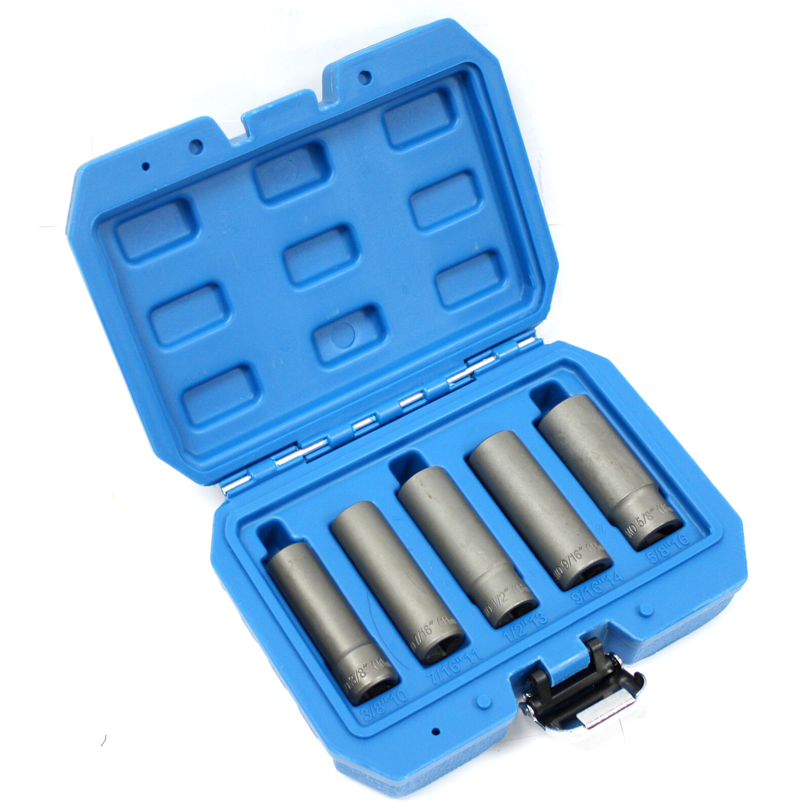 5pc Damaged Nut Bolt Remover Extractor Twist Socket Set Long 10-16mm 3/8 to 5/8"