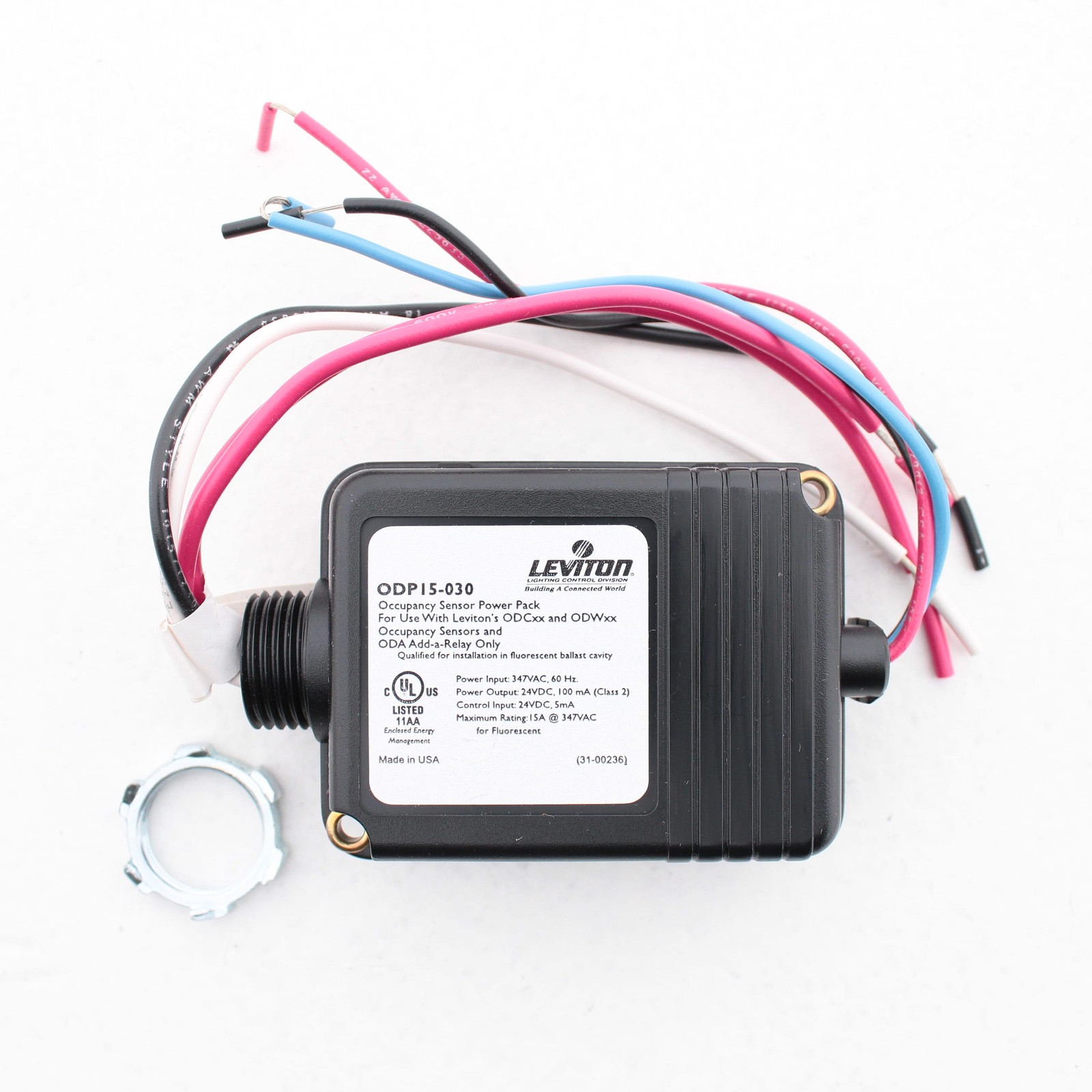 Leviton ODP15-30 Occupancy 15A Motion Sensor Power Pack 347V Fluorescent Only