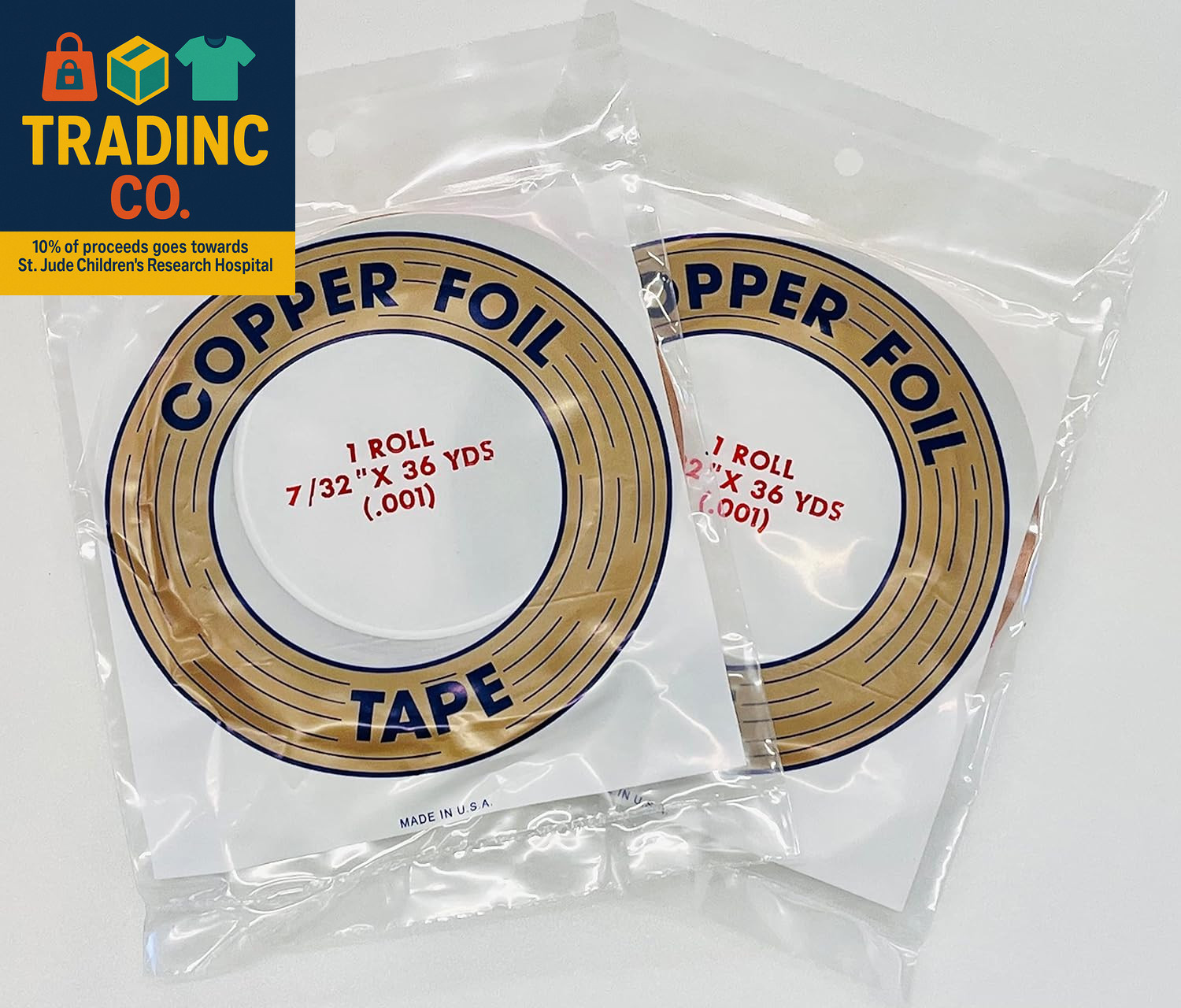 2 Rolls/Pack 7/32  Copper Foil (Copper Backed