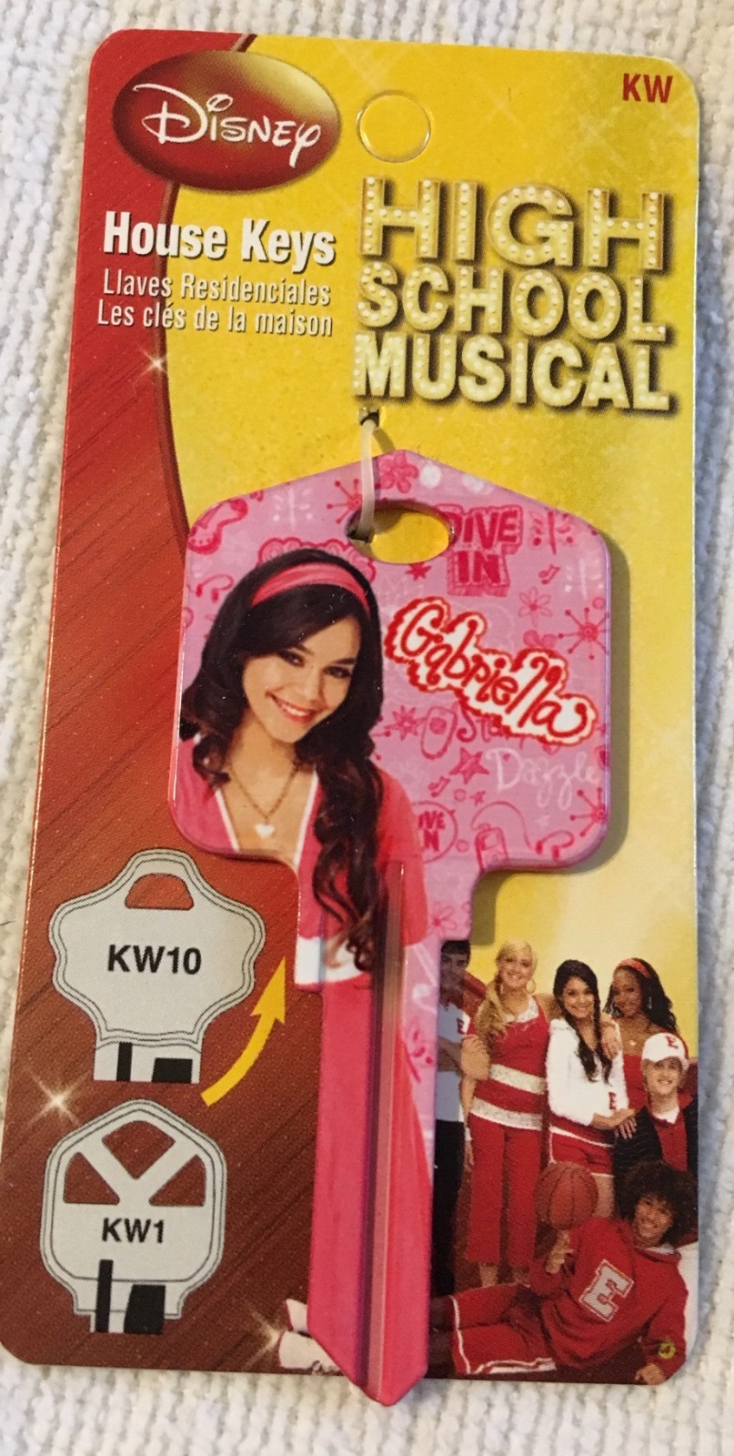 HIGH SCHOOL MUSICAL  GABRIELLA KEY BLANK-KW1/KW10-FOR KWIKSET LOCKS