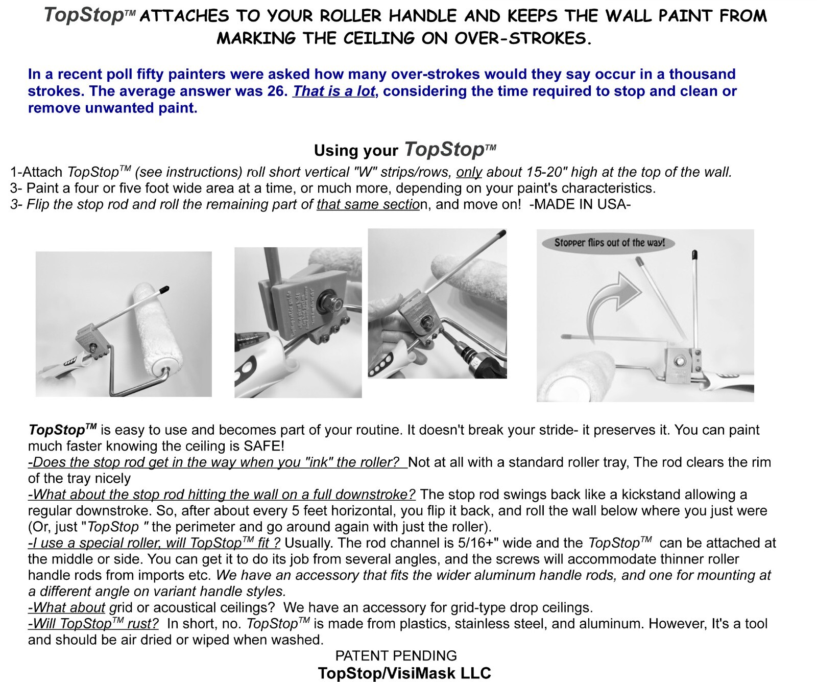 FlipNRoll Paint Roller Guide PREVENTS WALL PAINT FROM hitting ceiling -video