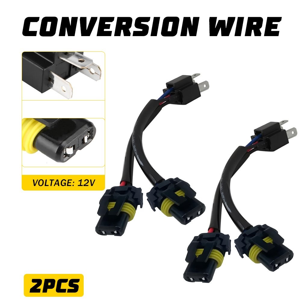 Conversion Wire H6054 to 9005 9006 Two Harness Head Light Bulb Adapter Socket EH