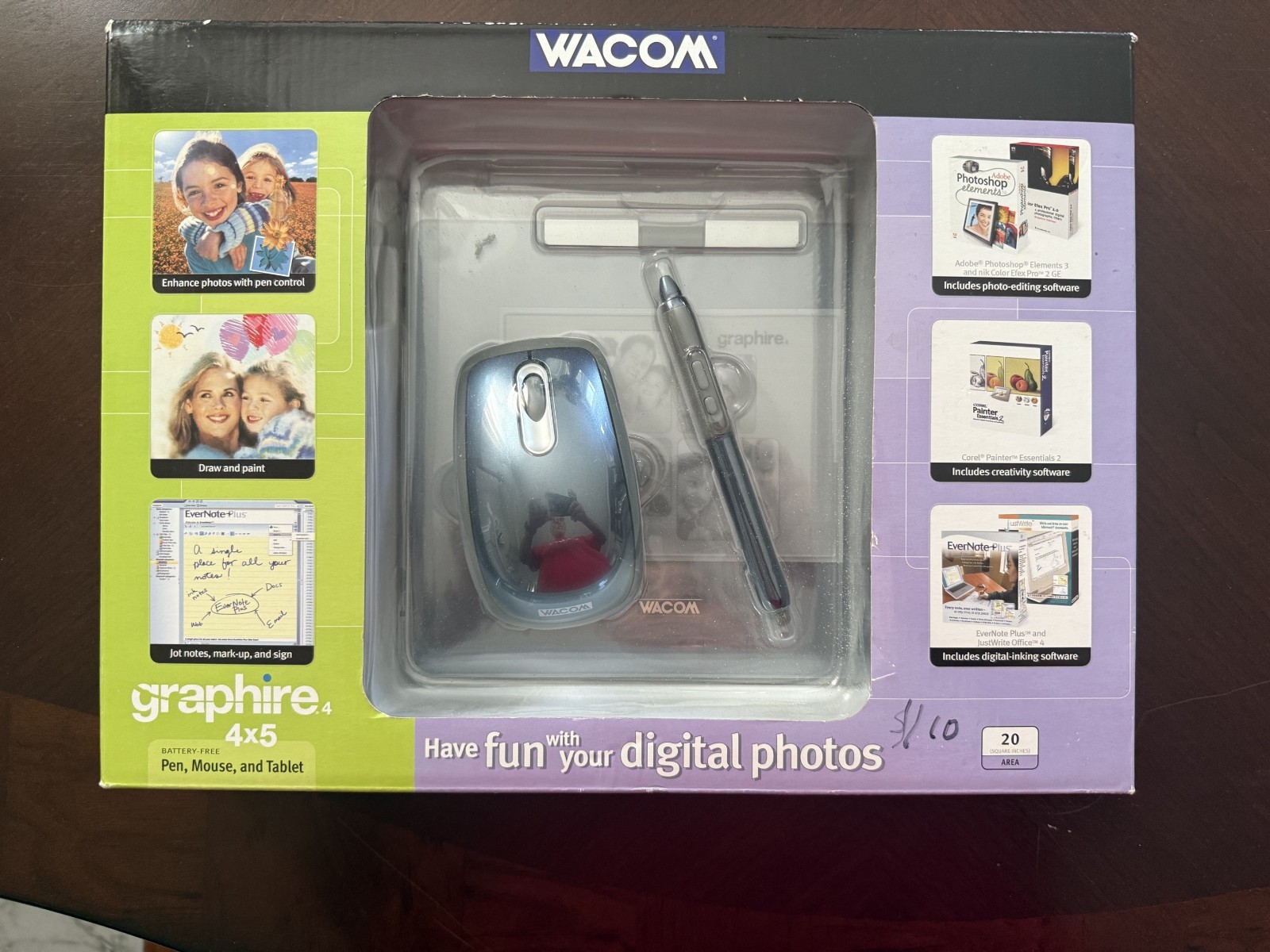 Wacom Graphire 4 Tablet Mouse Pen Holder 4x5 Digital Photo Edit ( CTE440B)