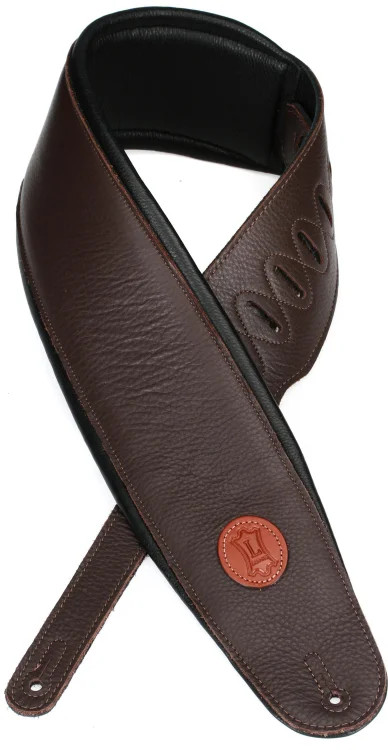 Levy's MSS2-4 Garment Leather Bass Strap - Dark Brown
