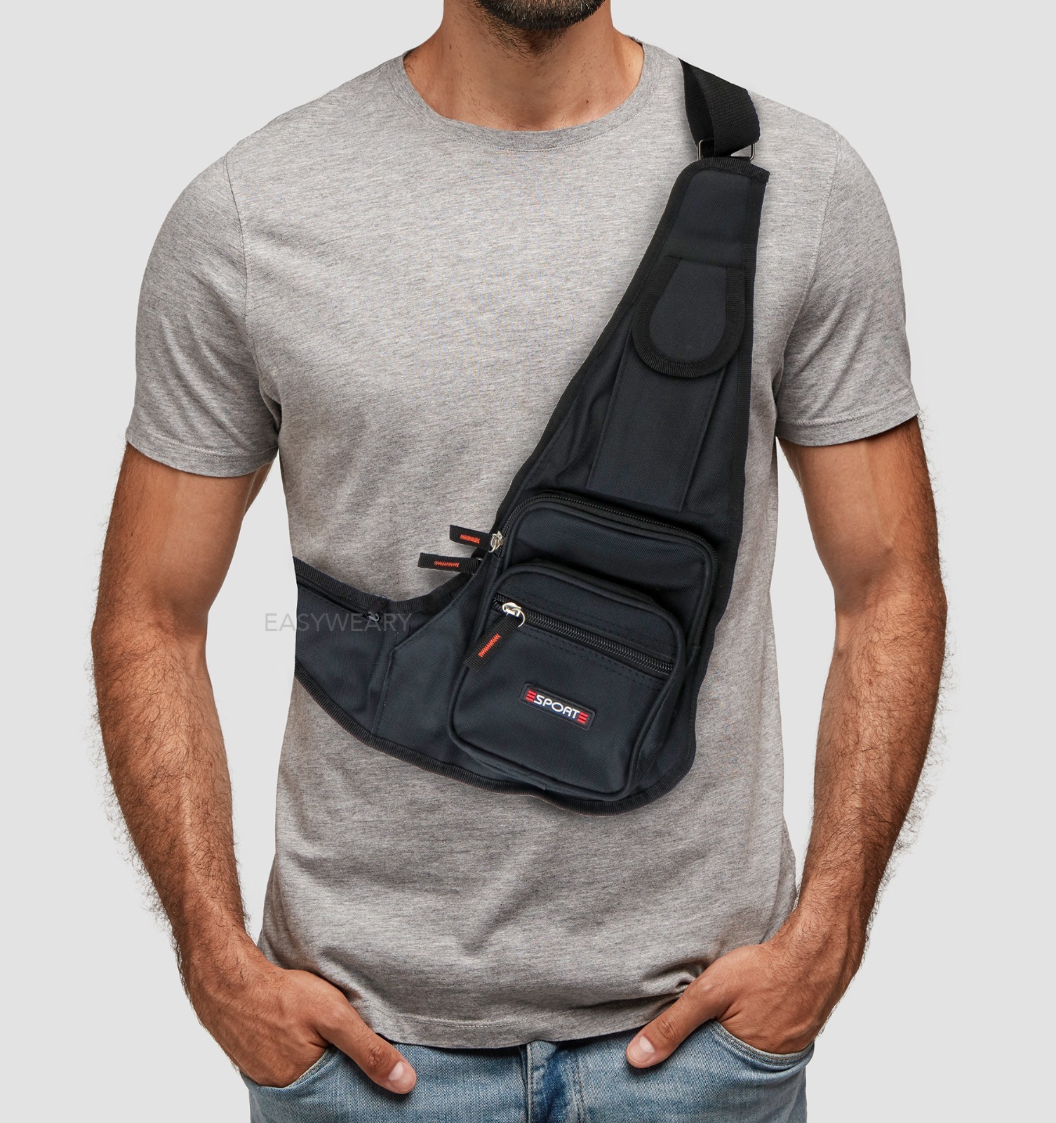 Men Sport Chest Sling Shoulder Bag Cross Body Fanny Pack Travel Utility Backpack
