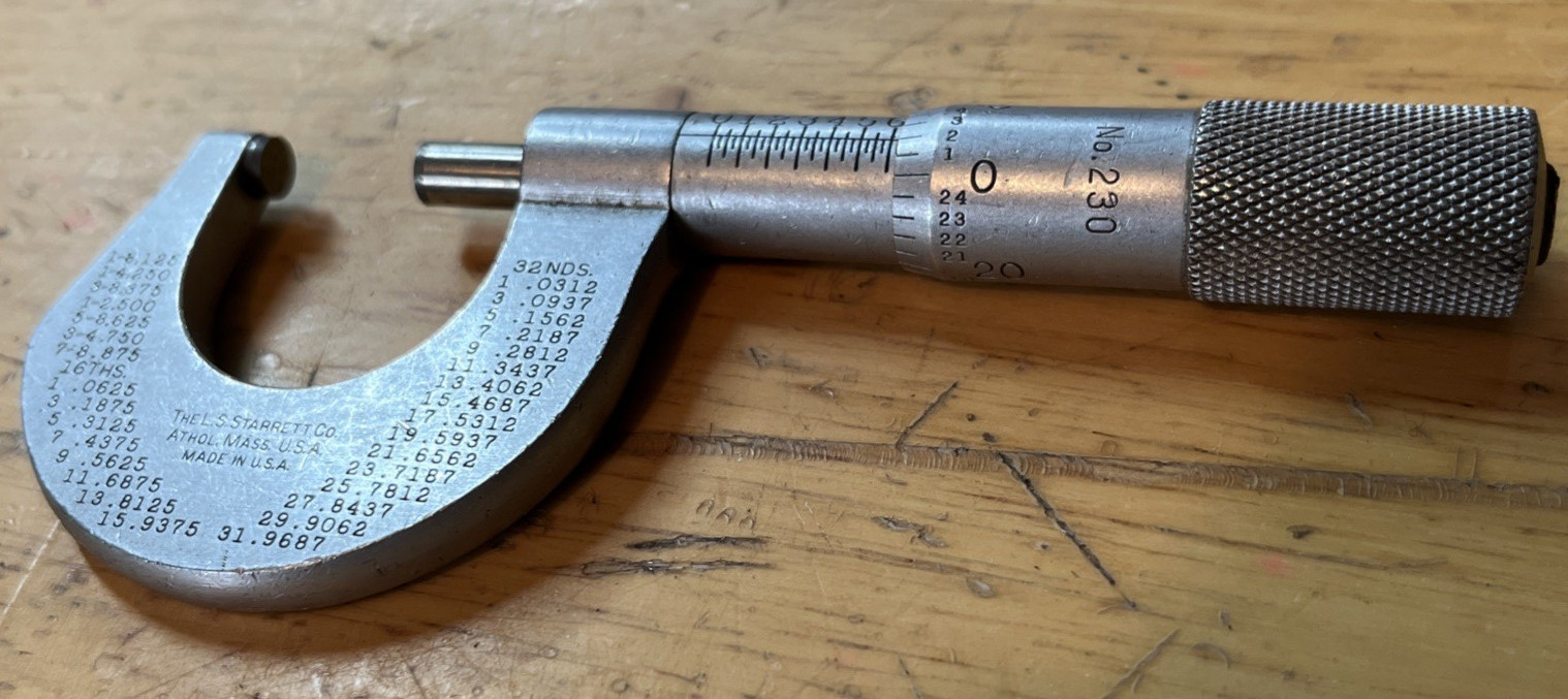 STARRETT #230 1" MICROMETER USA 🇺🇸 - LOOK AT PHOTOS