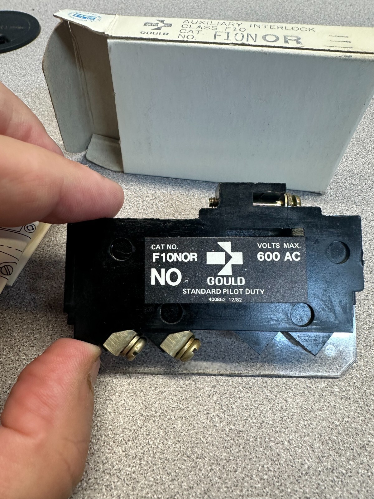 GOULD F10NOR CLASS F10 AUXILIARY INTERLOCK CONTACT. NEW FREE SHIPPING.