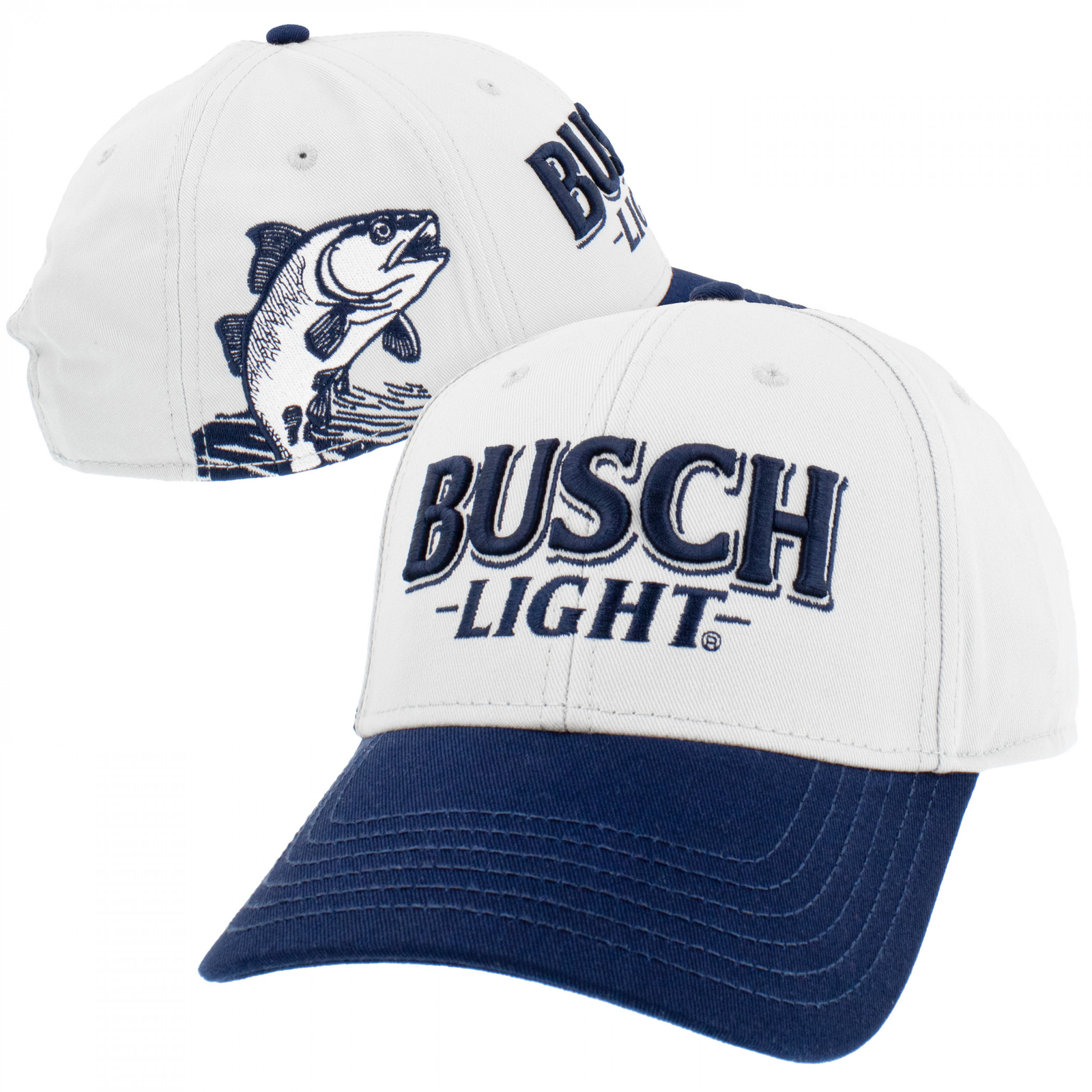 Busch Light Bass Fishing Adjustable Hat Grey