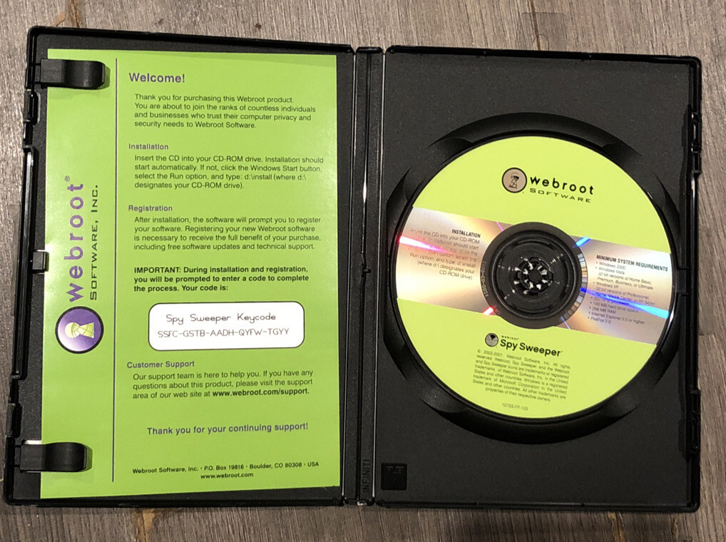 Webroot Spy Sweeper - Advanced Spyware Detection & Removal Technology CD - ROM