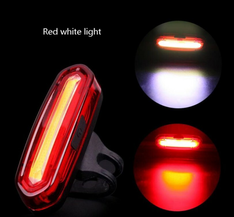 4 PCS 6 Modes USB Rechargeable Rear Warning Light LED Bicycle Cycling Tail Light