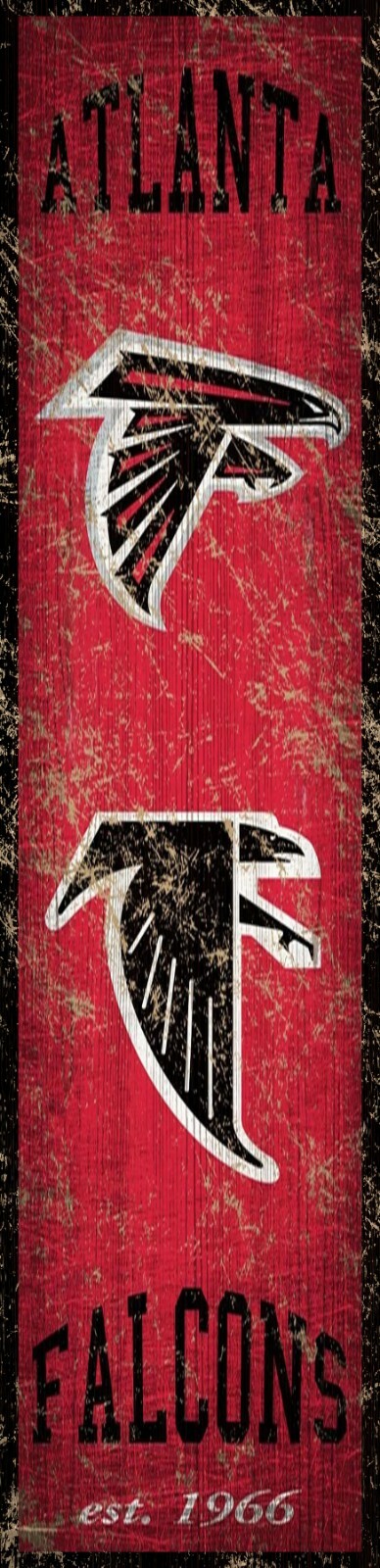 Atlanta Falcons Heritage Banner Retro Logo Wood Sign New 6" x 24" Wall Est 1966