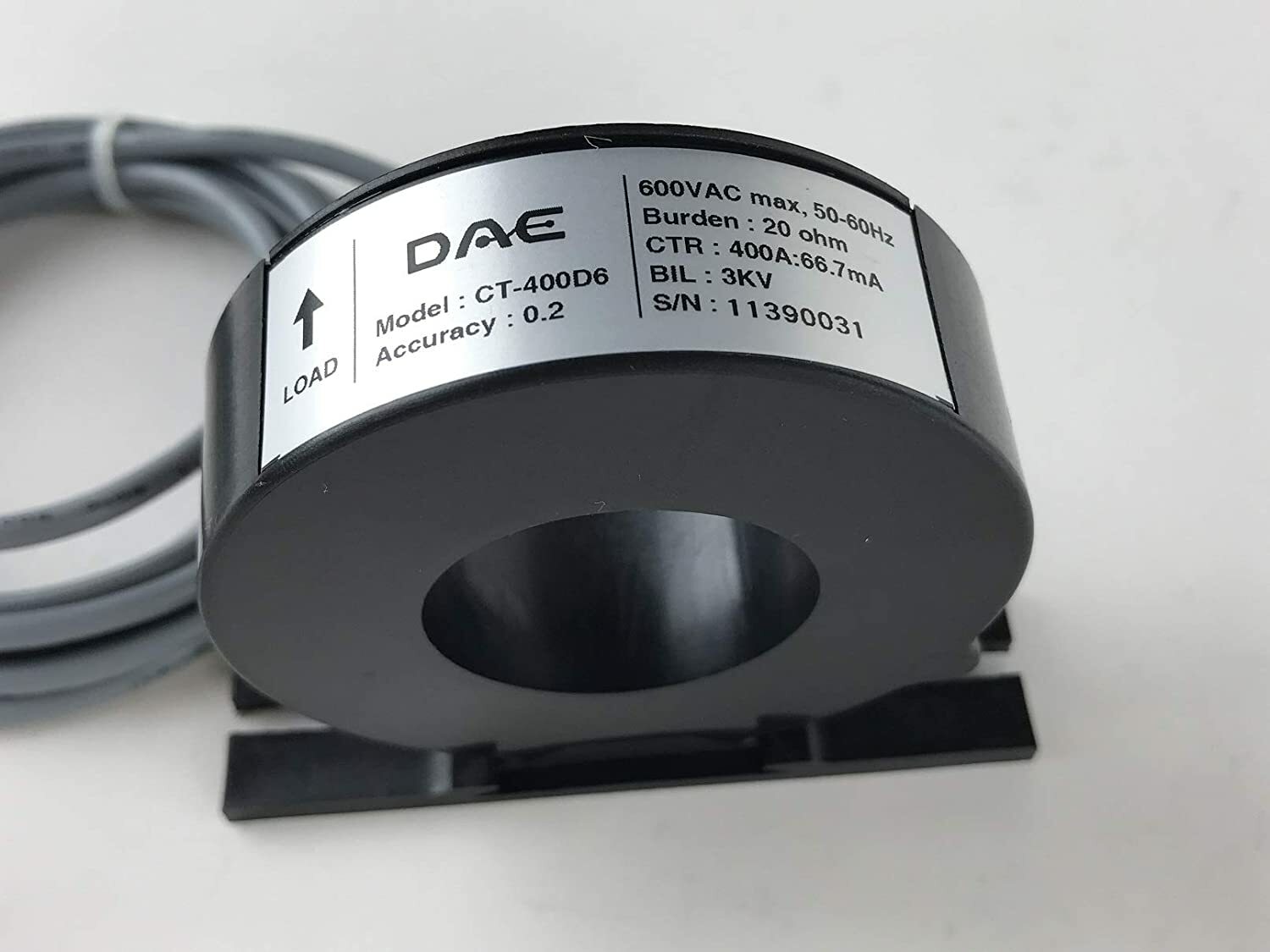 DAE CT-400D6 Solid core CT, 400A (400A:66.7mA), 1.38 Inch inner dia.