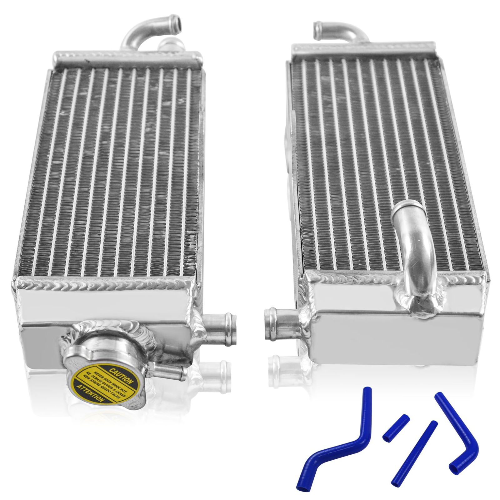 Aluminum Radiator for YZ125 1996-2001 Left Right Sides with Blue Hose