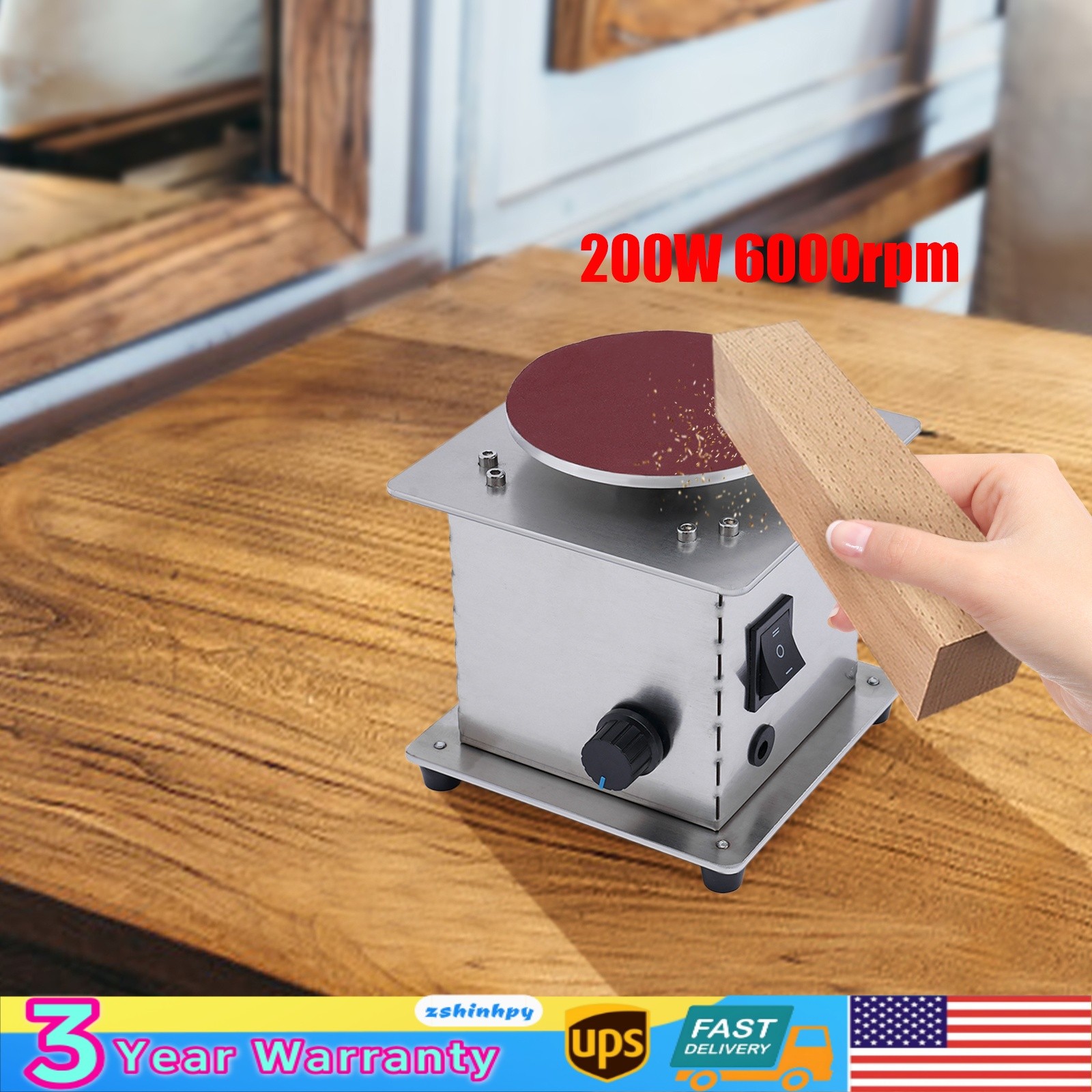 4" Mini Disc Sander with Variable Speed 6000RPM Electric Small Hobby Disk Sander