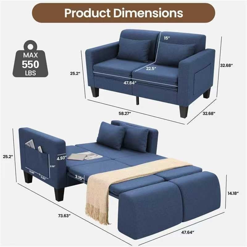 ALL-IN-1 Sleeper Sofa Bed Loveseat Sofa Couch&Premium Breathable Fabric Sofa🛋️