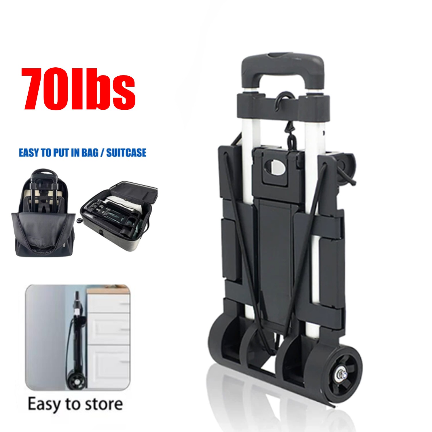 Heavy Duty Platform Cart Dolly Folding Moving Luggage Hand Truck Trolley 70lbs