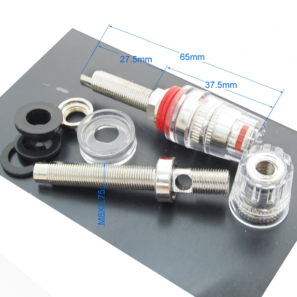 10pcs High Quality Nickel HiFi Amplifier Speaker Terminal Binding Post 65mm Long