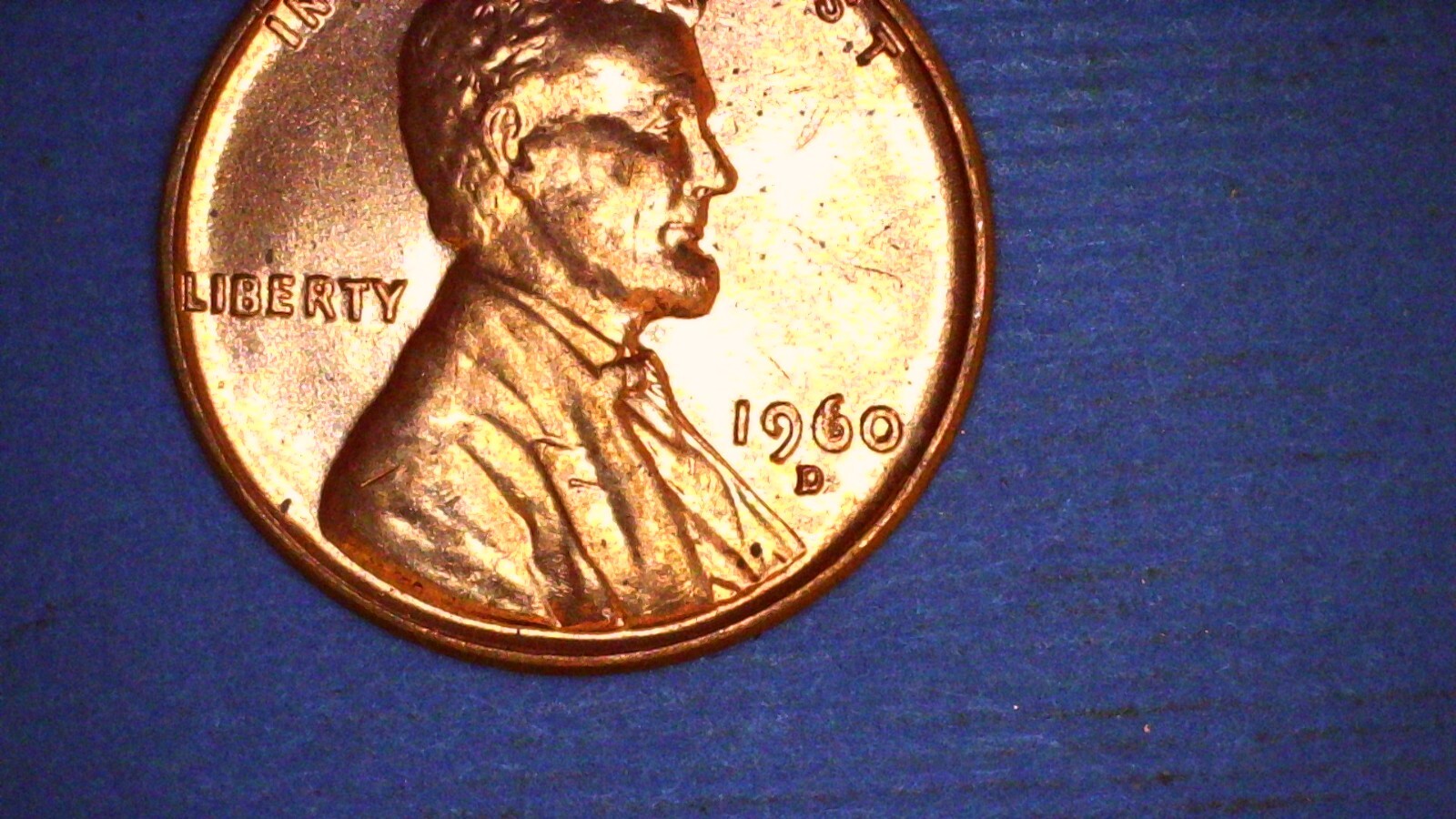 1960-D Penny Die Chip Obverse On Date