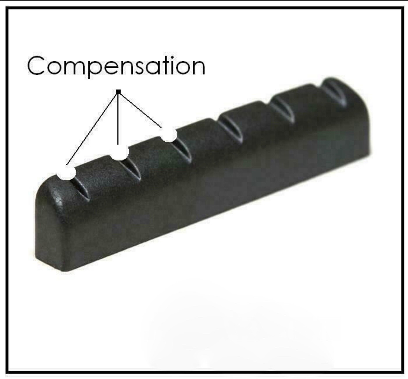 MusicianAtHeart COMPENSATED Plastic Black Nut for PRS Electric Guitar