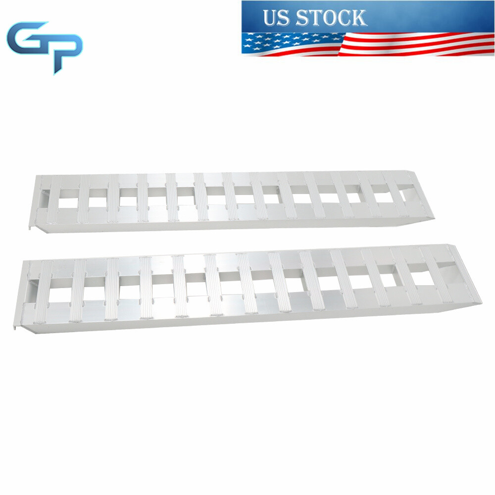 80" X 15" Aluminum 6000 LBS Truck Car Auto Trailer Ramps Hook end, knife foot 7'