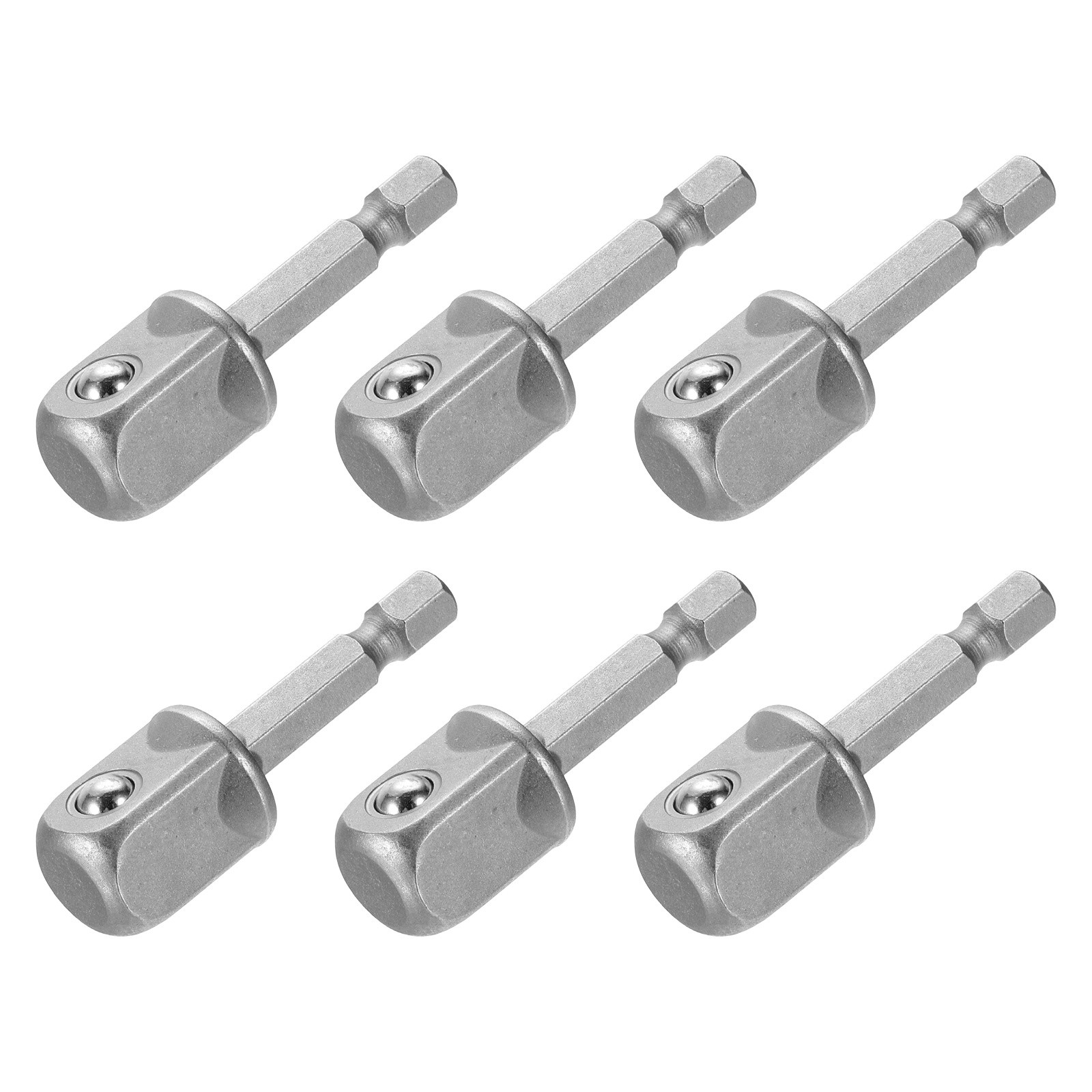 6pcs Impact Socket Adapter 1/2" Square Drive 1/4" Shank 2" Long Extension Bit,