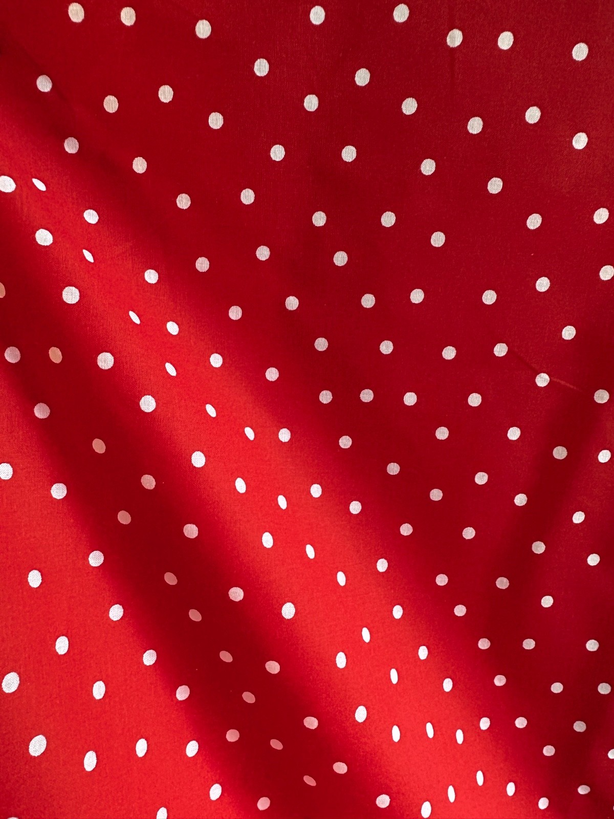 Red White Small Polka Dot Cotton Fabric (45 in.) Sold By The Yard