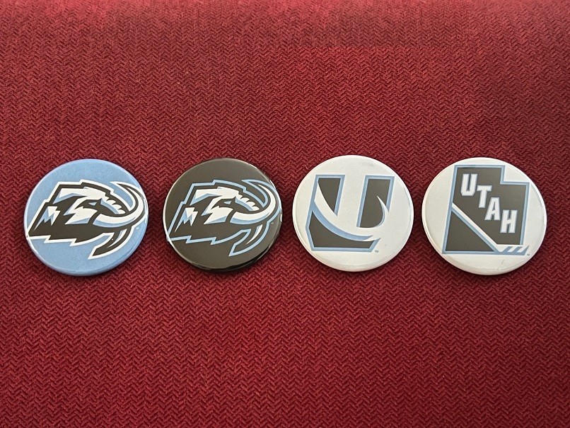 Utah Mammoth memorabilia -  4 x 1.75" pin-back buttons