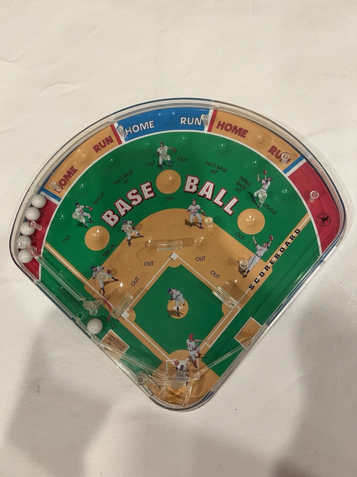 Schylling Vintage 2001 Metal/Tin Play Ball Baseball Pinball Game 11"x12"