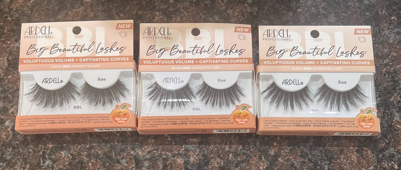 Ardell Profesional Big Beautiful Lashes Bae-bbl. 3pack Adhesive Included