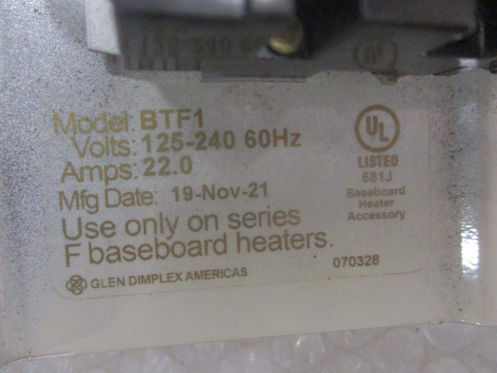 COMFORT ZONE BTF1 THERMOSTAT UNMP
