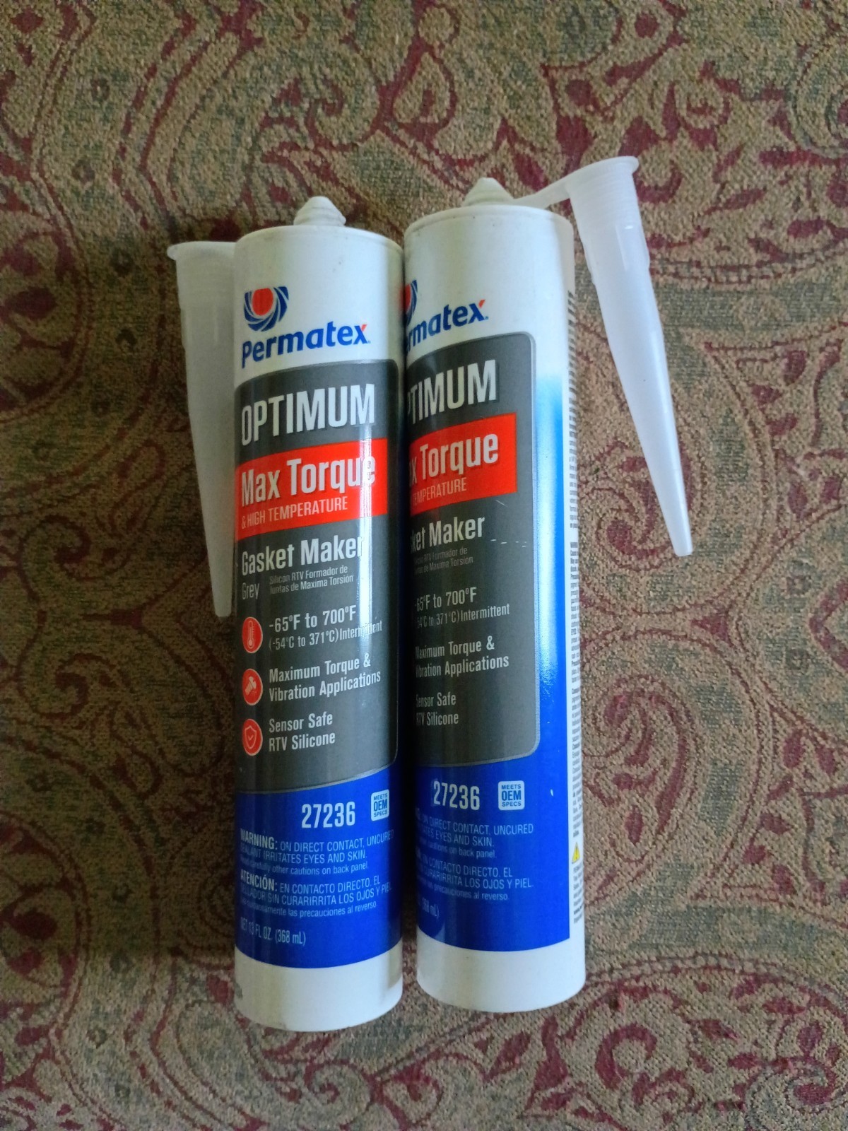 Permatex Optimum Grey Gasket Maker 13 Oz 27236 (2) Pack