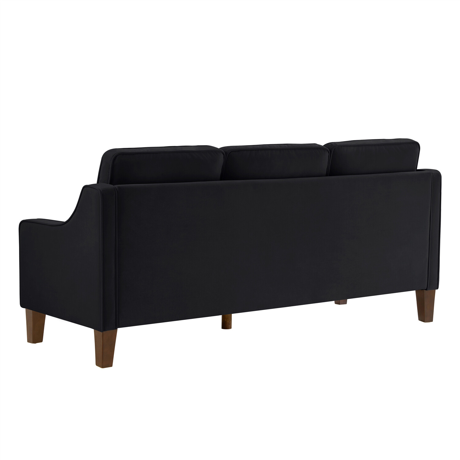 3-Seater Upholstered Sofa Couch Loveseat Sofa Modern Living Room Sofa Black