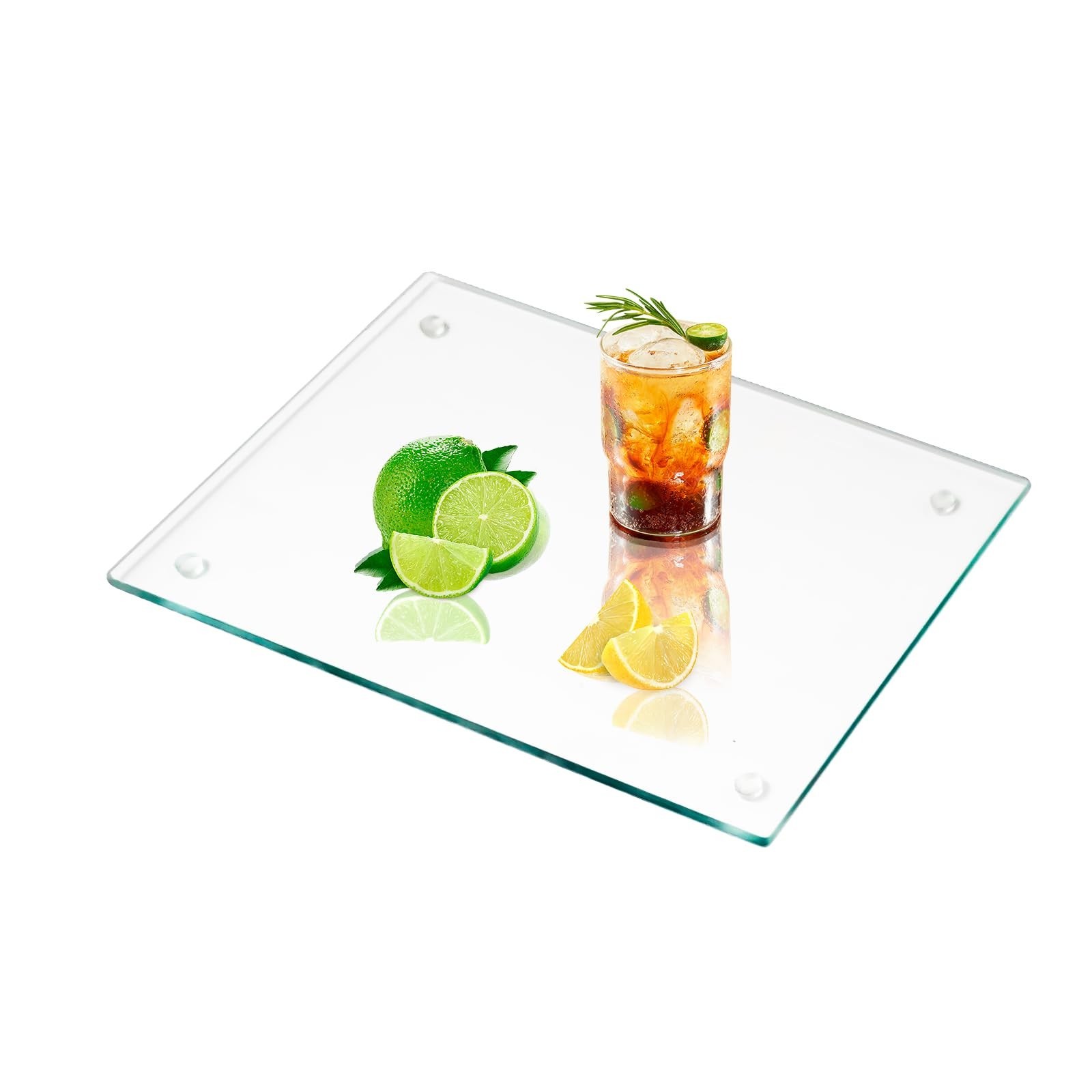 Tempered Glass Cutting Board, 16"x 12" Clear Glass Cutting Board for Kitchen ...