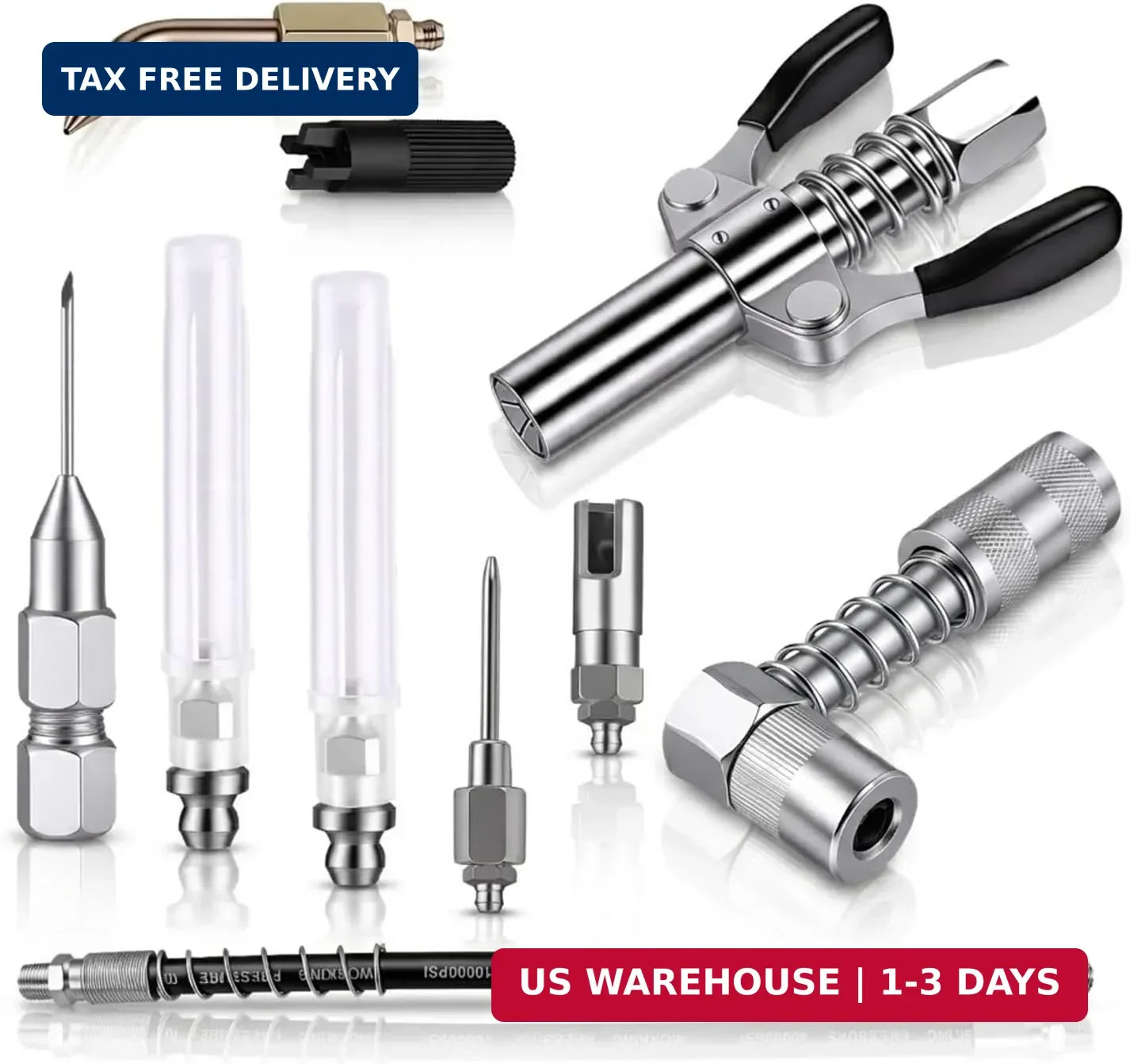 Grease Gun Tips, Grease Gun Coupler, Grease Gun Hose, 90 Degree Grease Gun Coupl