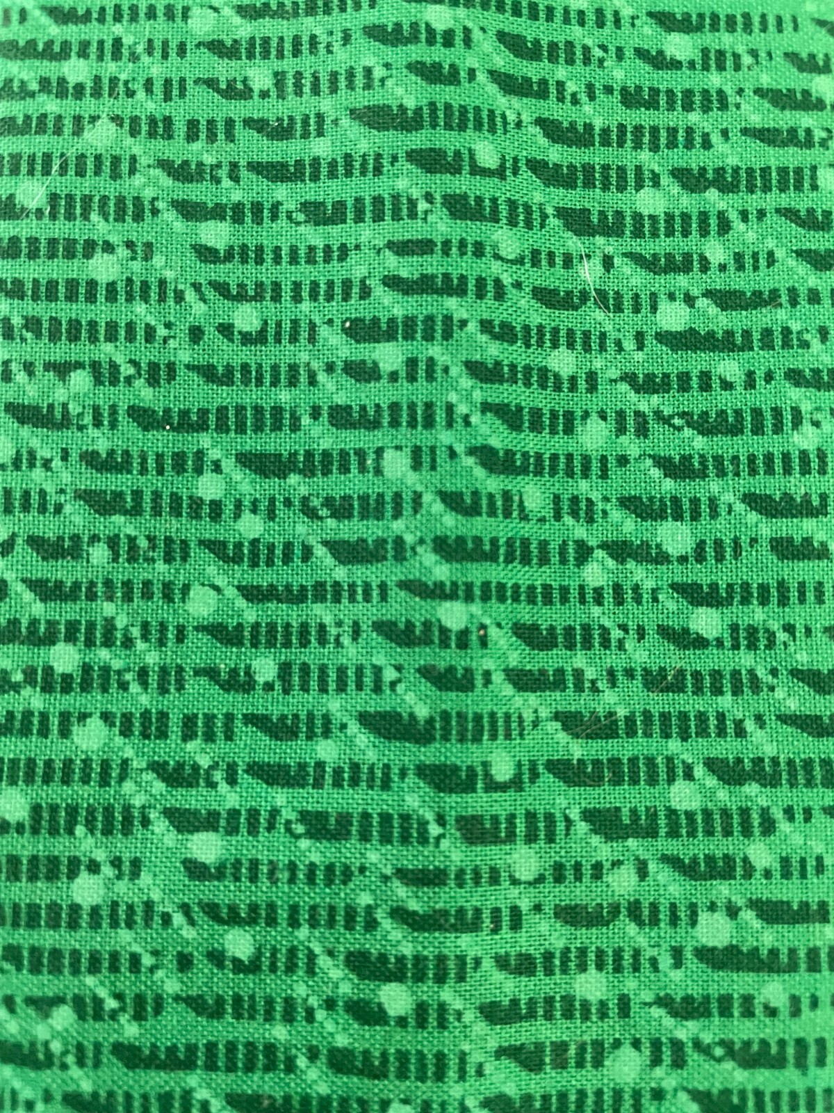 Quilting Fabric-Green print on bright green background