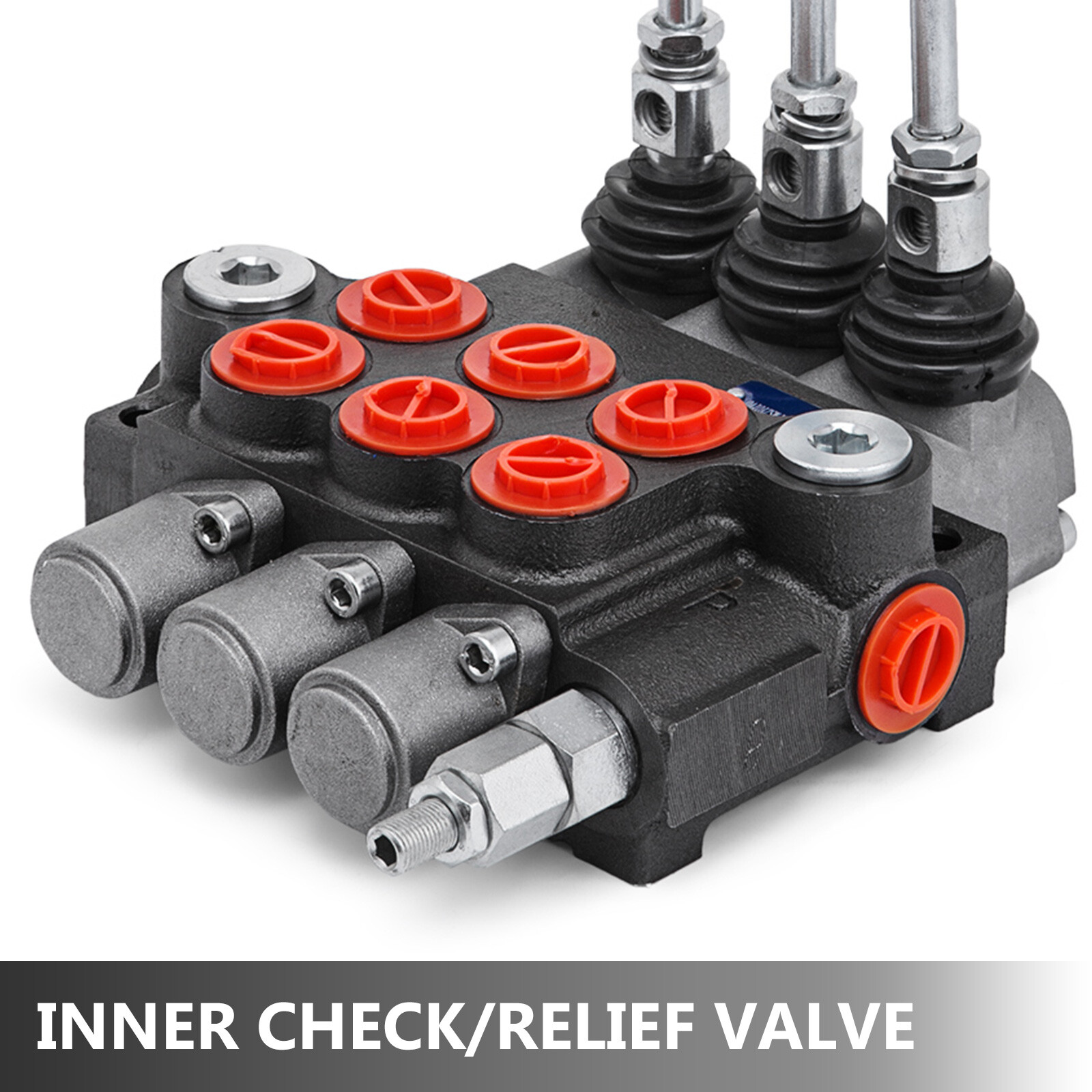 VEVOR 3 Spool Hydraulic Directional Control Valve 11GPM Double Acting Adjustable