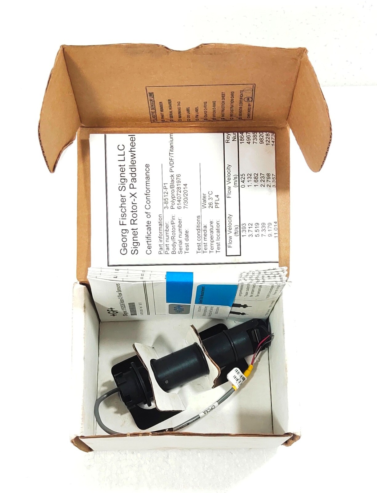 GEORG FISCHER SIGNET ROTOR-X PADDLEWHEEL 3-8512-P1 FLOW SEN PPTI INTLOFLOW 5-8"
