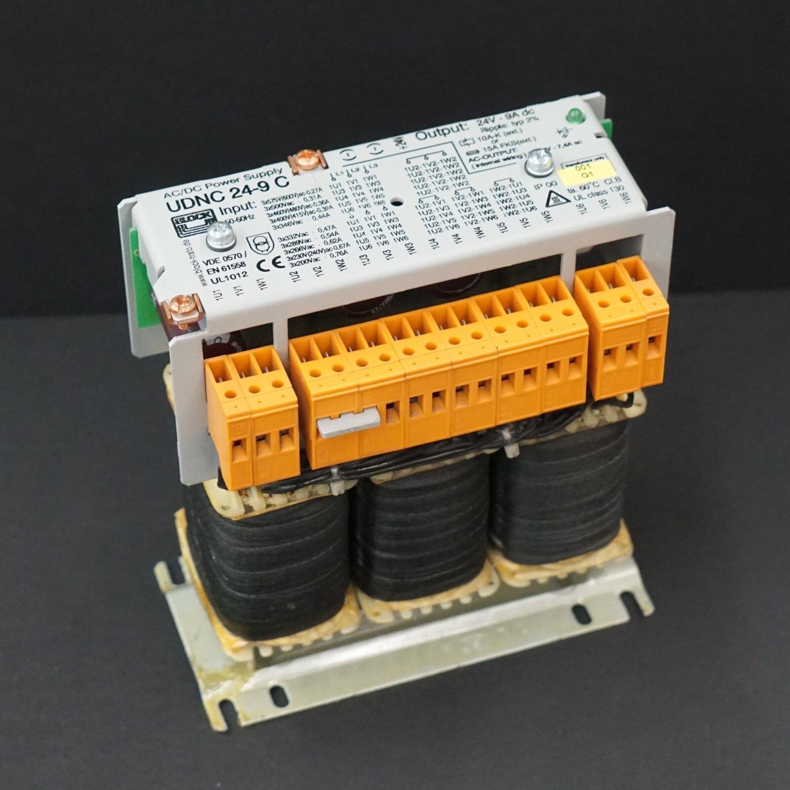 BLOCK UDNC 24-9 C AC/DC Linear Power Supply Transformer UDNC24-9C