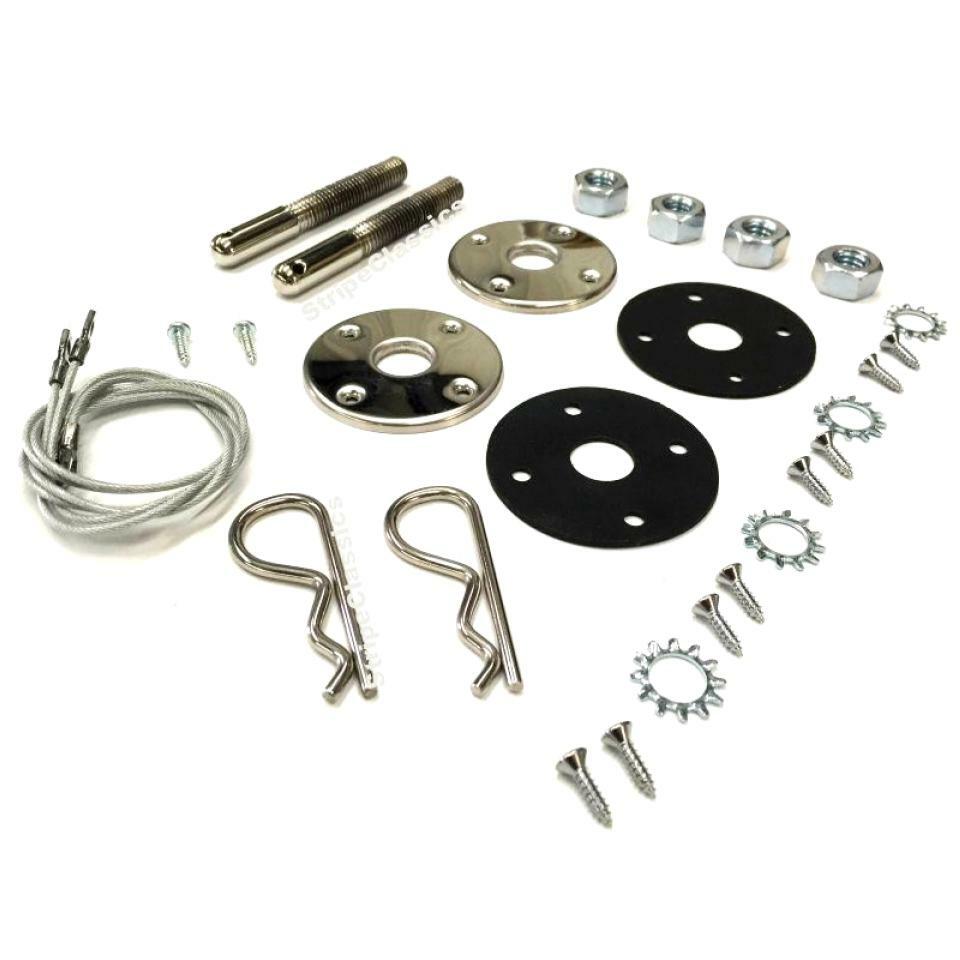 Mopar 25" Inch Lanyard Cables Hood Pin Kit Charger Road Runner GTX B-Body New