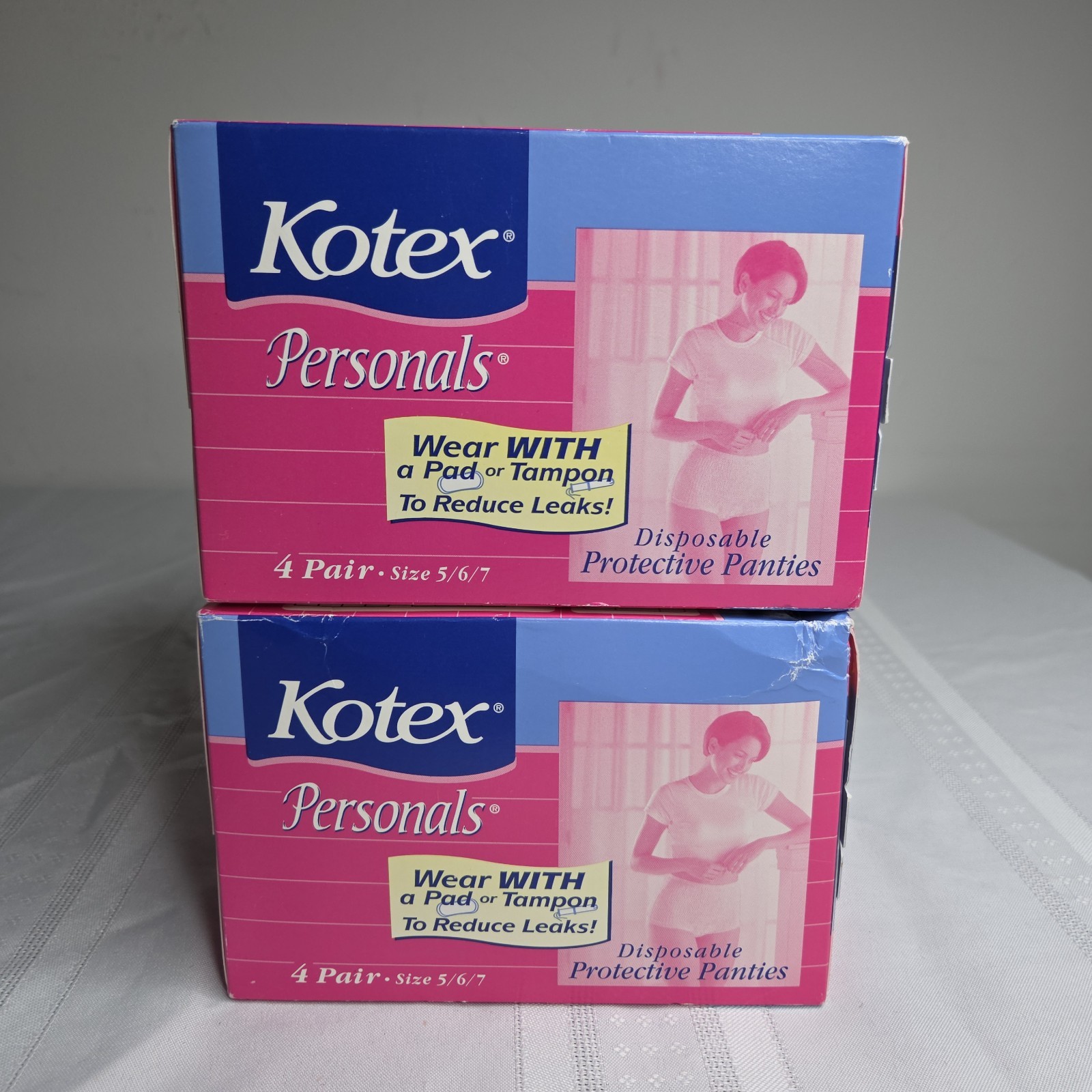 Vtg 1997 2 Pack Kotex Personals Protective Disposable Panties in Box Sealed NEW