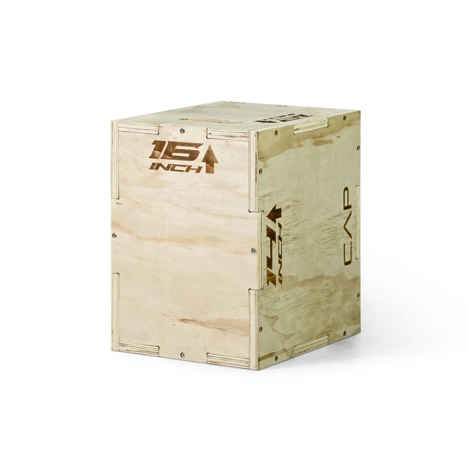 CAP Barbell 3-in-1 Wooden Plyometric Box 16in x x 14in x 12in, Black