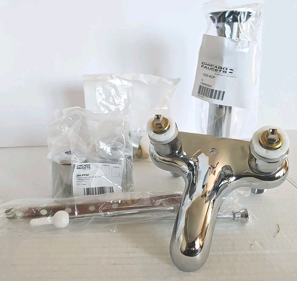 Chicago Faucets 797-765ABCP Metering Faucet – Push Handle, Chrome ADA Compliant