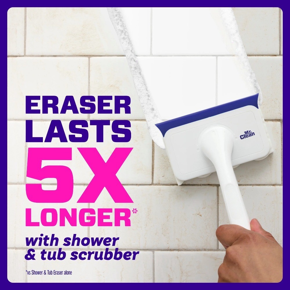 Shower & Tub Scrubber, Starter Kit, 1 Scrubber & 2 Erasers