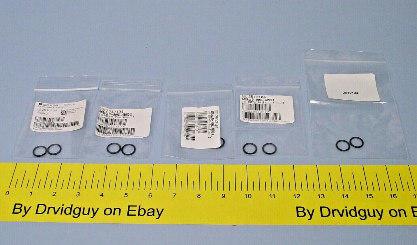 Lot of 10 Genuine Beckman Coulter 2512104 Seal; O-Ring, .489ID x .070W BUNA-N