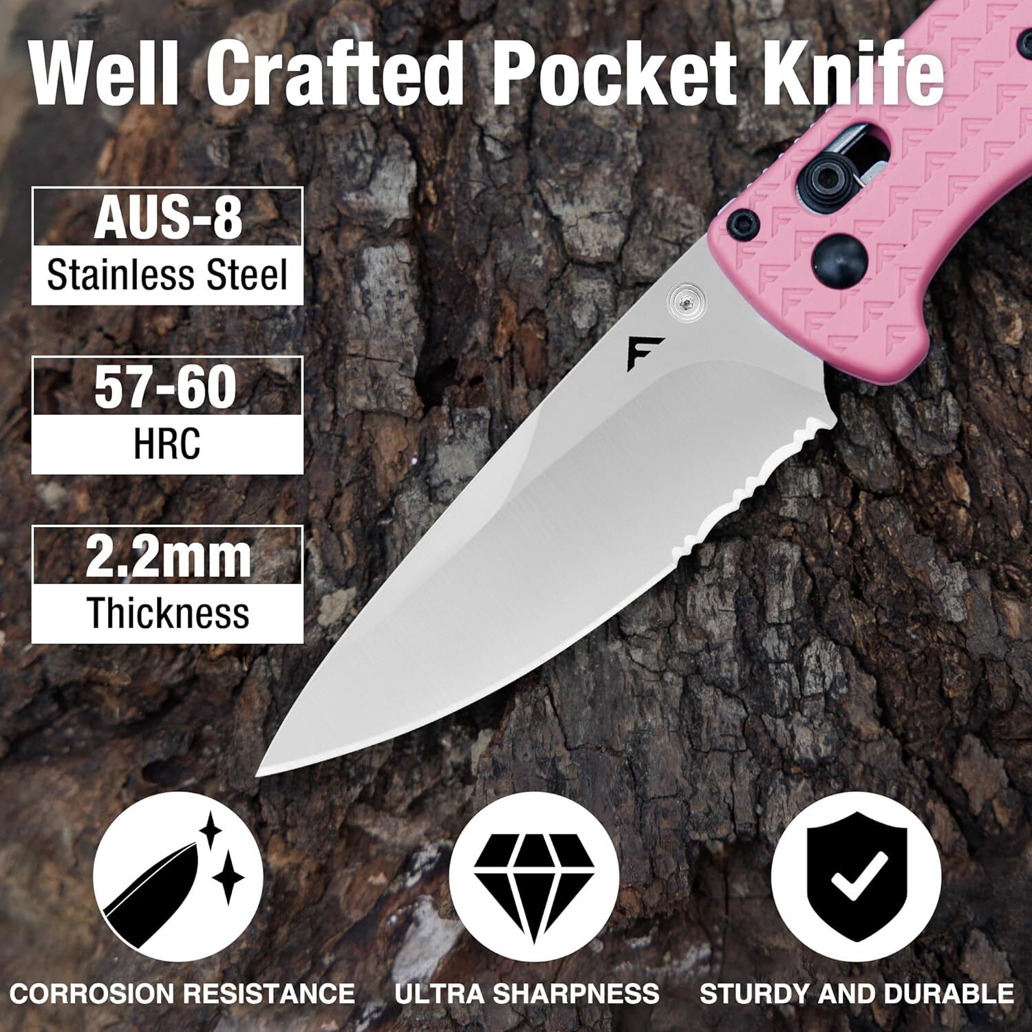 FLISSA 4.5" Folding Pocket Knife Multi-color Lightweight with Axis Lock