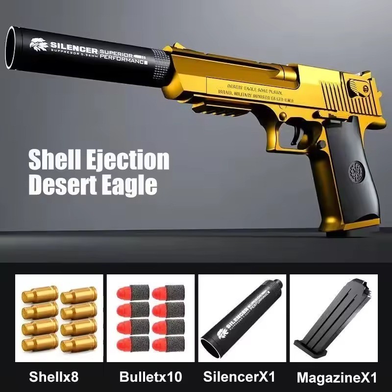 Desert Eagle Toy Gun Shell EjectionAirsoft Pistol Soft Foam Bullet Outdoor CS We