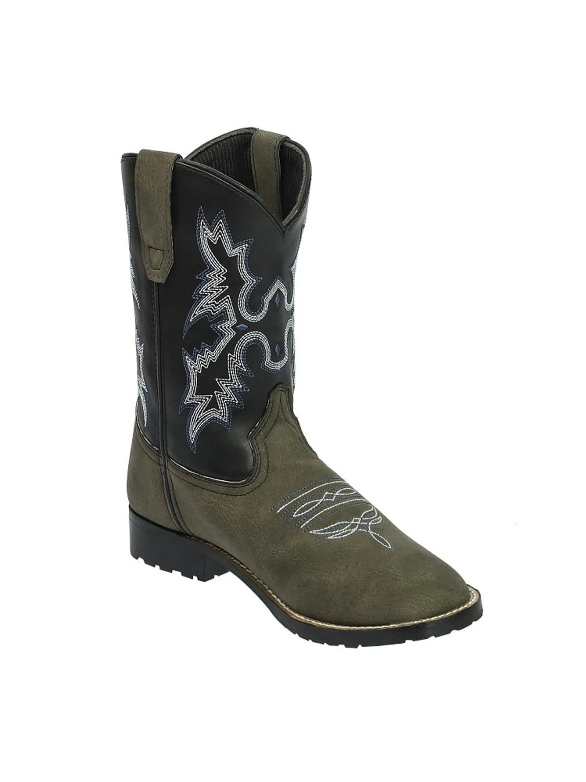 TuffRider Kids Canyonlands Square Toe Western Cowboy Boots Brown w/ Tan 10C